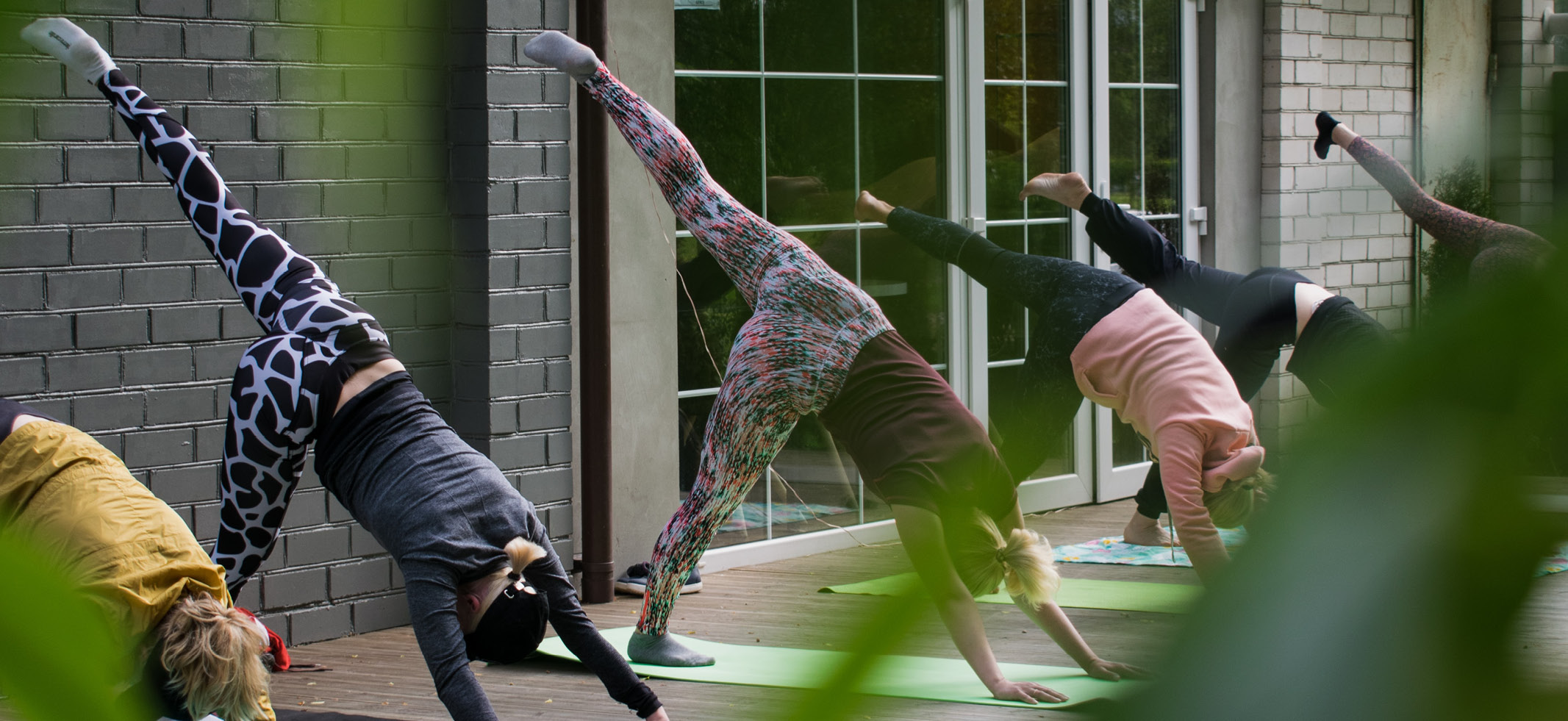 people in a yoga class