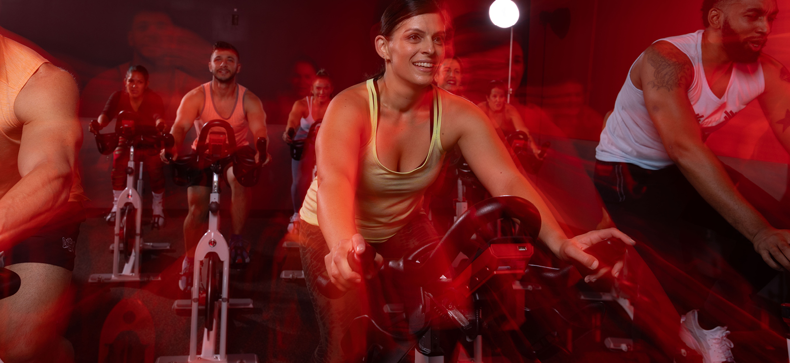 people in a spin class