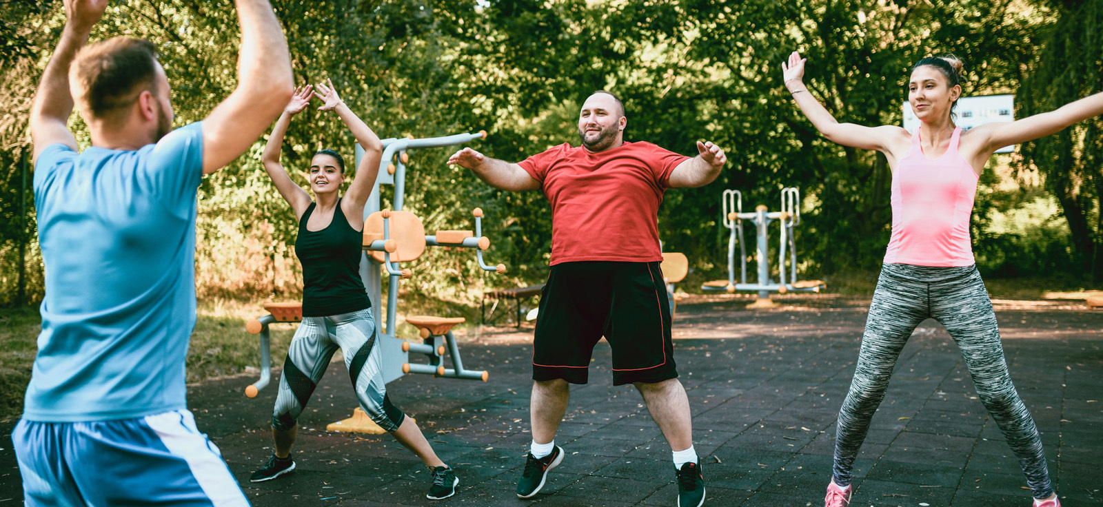 people doing jumping jacks