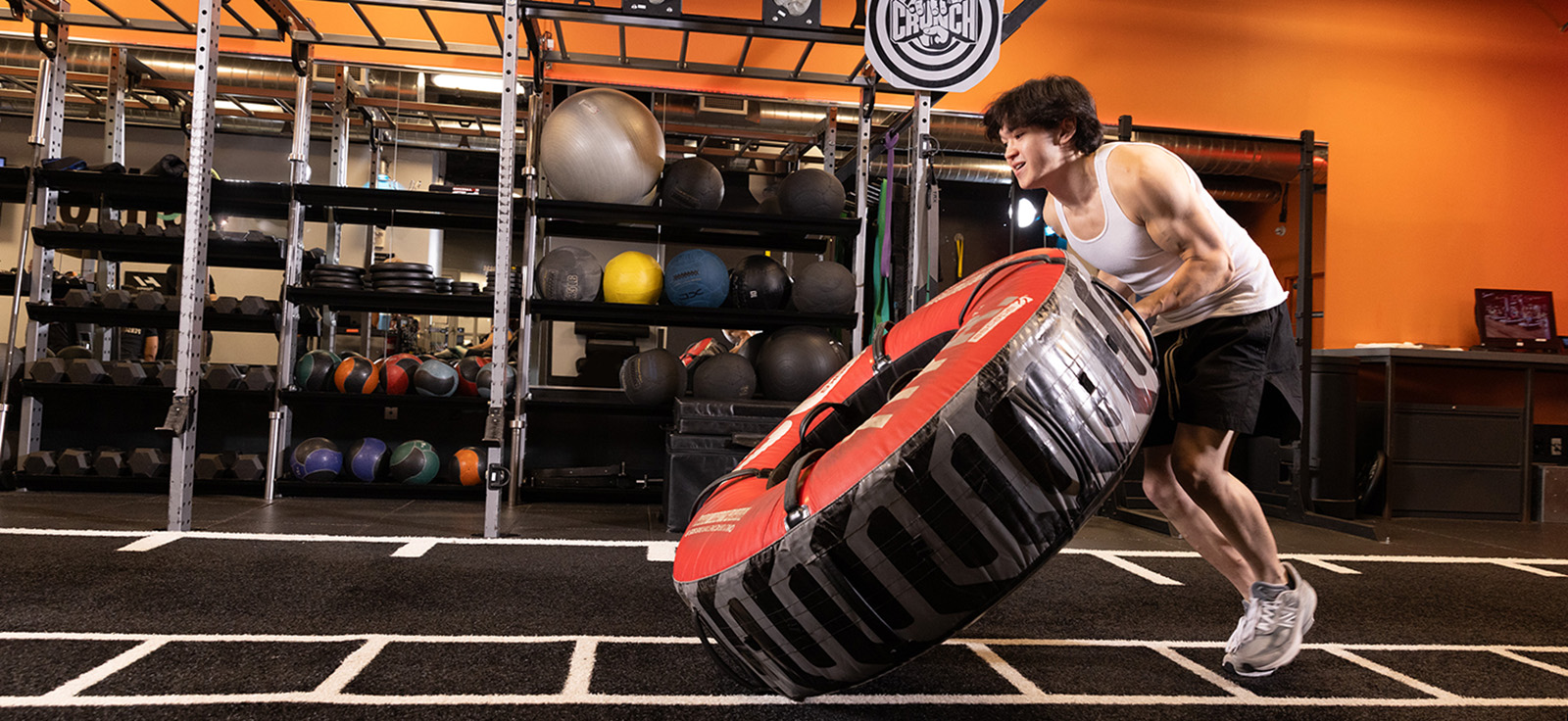 Man using a flip tire